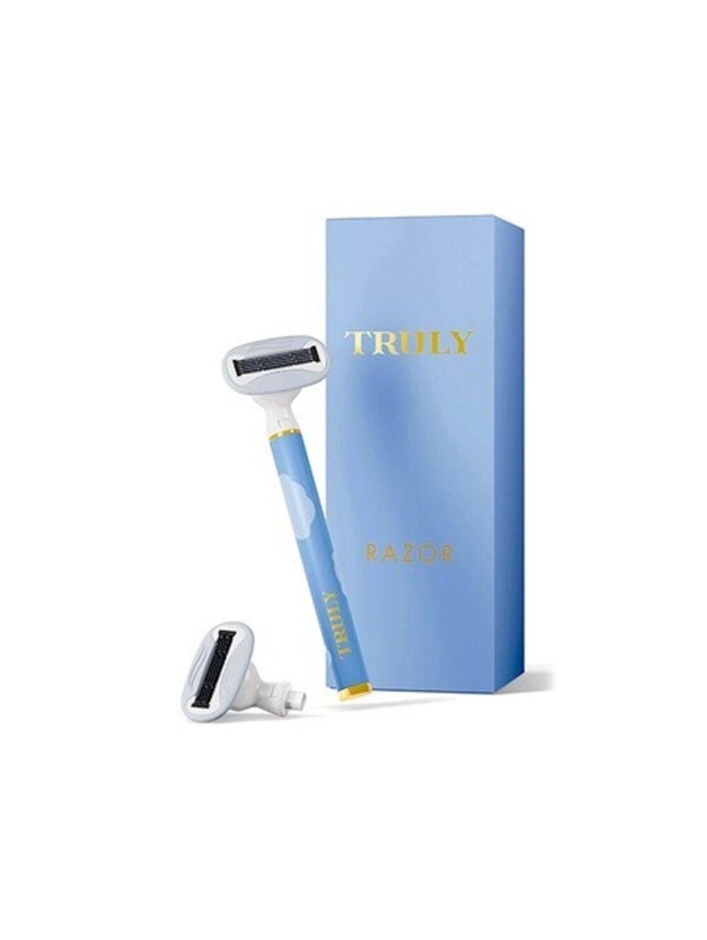 TRULY BEAUTY BLUE GOLD RAZOR & 1 REFILL NEW IN PACKAGE